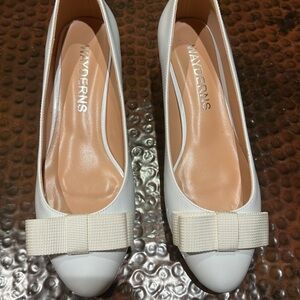 Women's Elegant Cream Bow Heels